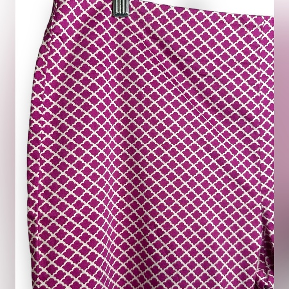 Talbots Pink & White Heritage Ankle Crop Cotton Pants Barbie-core 14P - Picture 4 of 7